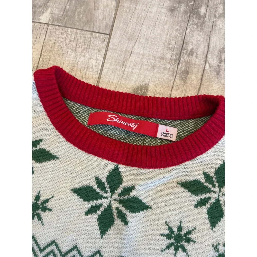 Shinesty Mens Christmas Story Leg‎ Lamp Sweater Karbach Brewing White Large